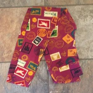 LuLaRoe OS Vintage Postage Stamp Leggings